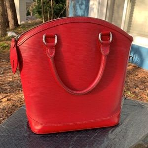 Louis Vuitton Red Handbag Shoulder Bag Vintage Set
